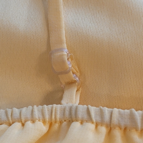 Bright Yellow Mini Ruffle Sweetheart Neck‎ Summer Sun Dress Size Small - Picture 6 of 14